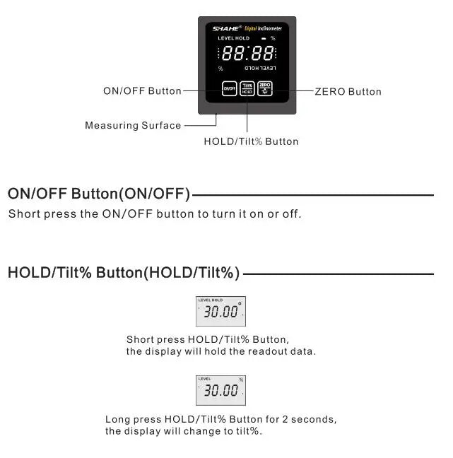 Shahe New High Precision Magnetic Digital Inclinometer Level Box Electronic Protractor With Backlight Angle Meter Tools