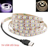 5V LED Strip Light 2835 5050 60LED USB/Battery Box Powered TV Backlight Flexible LED Tape Light White/Warm White Home Decoration