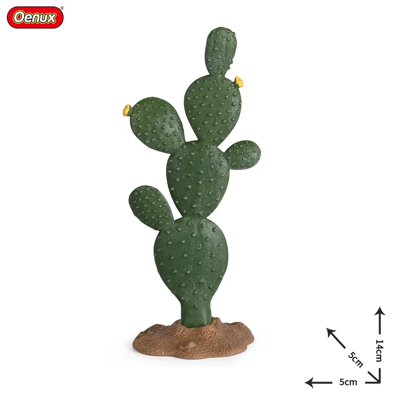 Oenux Home Decoration Simulation Farm Scene Series Animals Model Cactus Palm Trees Shove Action Figures Miniature Cute Kid Toy