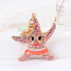 EASYA Fashion Rhinestone Cute Colorful Fish Key Ring Chain 2 Colors Pink Blue Car Keychain for Women Bags Charm CHY-2415