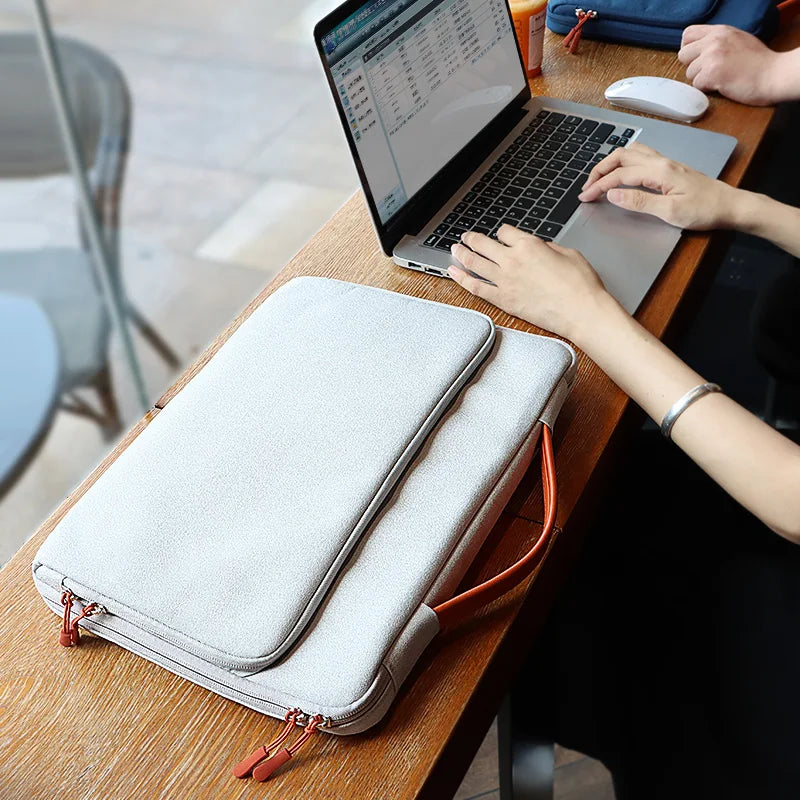 Universal Laptop Handbag 13/14/15 inch Notebook Sleeve for Macbook Double Zipper Computer Carrying Bag for iPad Briefcase