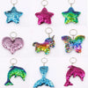 Cute Heart Star Unicorn Animal Glitter  Sequins Keychain Anime  Key Chain Gifts for Women Car Bag Accessories Keys Ring Jewelry