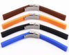 Silicone Watch Strap Replacement Rubber 18/20/22/24 mm Watch Band Stripe Pattern Bracelet Folding Stainless Steel Buckle Tool