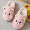 New Winter Women Lovely Cat Plush Slippers Warm Shoes Slides Cute Cartoon Cat Fuzzy Slippers Men Soft Footwear Home Cotton Shoes