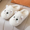 New Winter Women Lovely Cat Plush Slippers Warm Shoes Slides Cute Cartoon Cat Fuzzy Slippers Men Soft Footwear Home Cotton Shoes