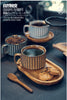 Retro European-Style Glazed Ceramic Coffee Cup Cappuccino Latte Fancy Coffee Pull Flower Cup and Saucer Suit 220ml