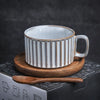 Retro European-Style Glazed Ceramic Coffee Cup Cappuccino Latte Fancy Coffee Pull Flower Cup and Saucer Suit 220ml