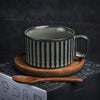 Retro European-Style Glazed Ceramic Coffee Cup Cappuccino Latte Fancy Coffee Pull Flower Cup and Saucer Suit 220ml