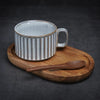 Retro European-Style Glazed Ceramic Coffee Cup Cappuccino Latte Fancy Coffee Pull Flower Cup and Saucer Suit 220ml