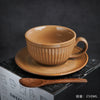 Retro European-Style Glazed Ceramic Coffee Cup Cappuccino Latte Fancy Coffee Pull Flower Cup and Saucer Suit 220ml