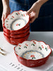 Retro Cherry For Home Delicate Complementary Food Steamed Egg Bowl Ceramic