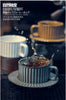 Retro European-Style Glazed Ceramic Coffee Cup Cappuccino Latte Fancy Coffee Pull Flower Cup and Saucer Suit 220ml