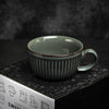 Retro European-Style Glazed Ceramic Coffee Cup Cappuccino Latte Fancy Coffee Pull Flower Cup and Saucer Suit 220ml