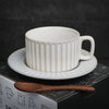 Retro European-Style Glazed Ceramic Coffee Cup Cappuccino Latte Fancy Coffee Pull Flower Cup and Saucer Suit 220ml