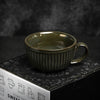 Retro European-Style Glazed Ceramic Coffee Cup Cappuccino Latte Fancy Coffee Pull Flower Cup and Saucer Suit 220ml