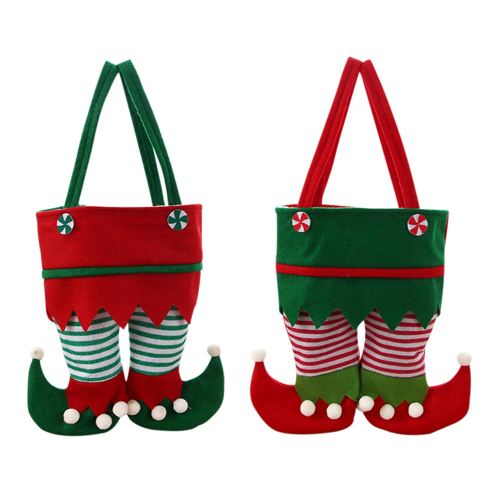 10-1pcs Christmas Candy Bags Santa Gift Bag Christmas Decorations 2023 Navidad Xmas Gift Bags Cristmas Candy Bags Velvet Bags