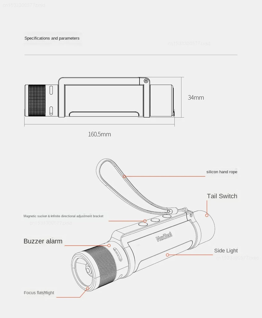 Xiaomi NexTool Outdoor 6 in 1 LED Flashlight Ultra Bright Torch Waterproof  Rechargeable Portable Hand Lantern 3 Lighting Mode