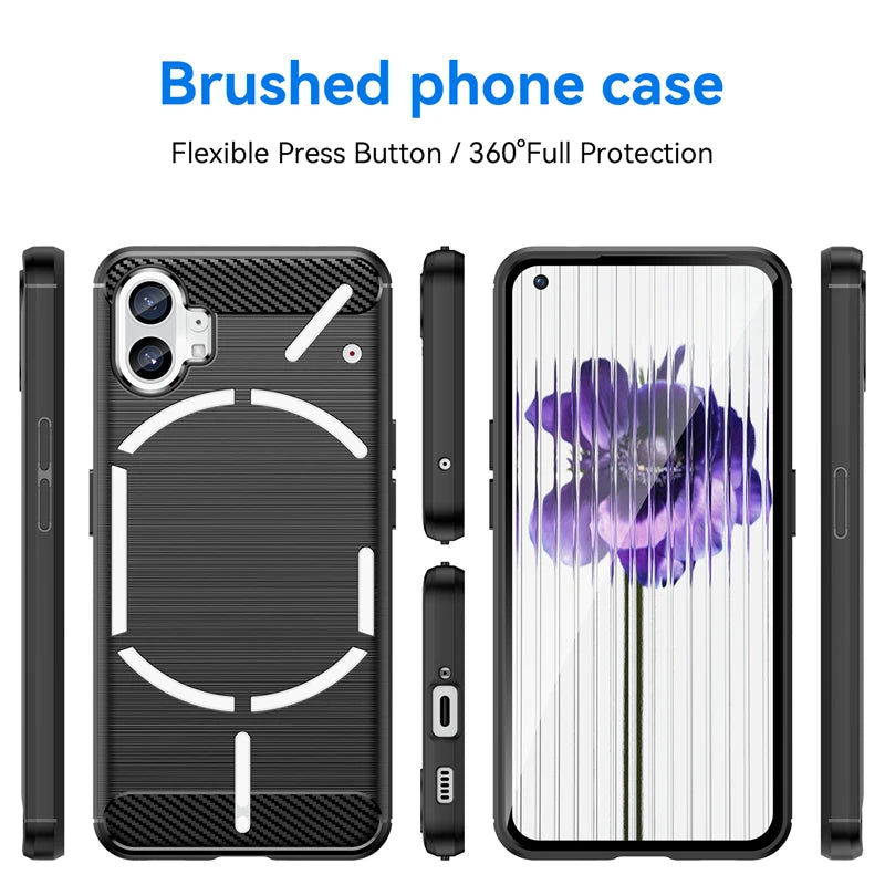 For Nothing Phone 1 Case Bumper Silicone Carbon Fiber Cover For Nothing Phone 1 Phone1 Case For Nothing Phone 1 Case 6.55 inch