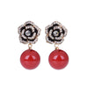 fashion women simple flower earrings elegant classic feminie camellia studs