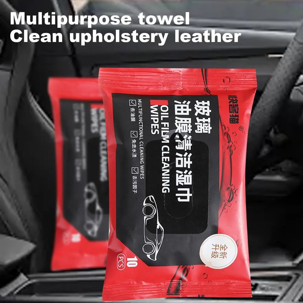 Glass Oil Film Remover Car Glass Oil Film Removal Wipes 10PCS/Pack Car Window Glass Oil Film Remover Glass Wipes For Car Window