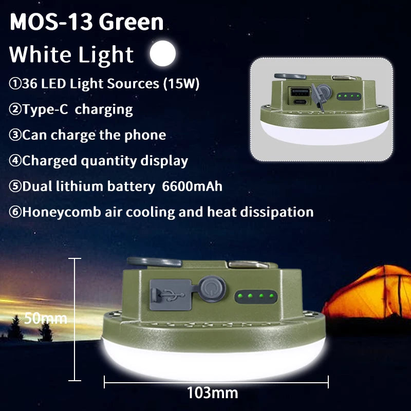 MOSLIGHTING Tent Fishing Light Camping Light Multifunctional Portable Suspension Magnetic Suction High-power Ultra Bright LED