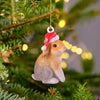 Squirrel Rabbit Bird Elk Hedgehog Pendant Christmas Tree Hanging Animal Ornaments Home Party Decoration 2025 New Year Navidad