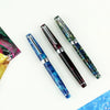 Fountain Pen ink Full Metal Clip Pens majohn New Moon Resin Fountain Pen Iridium Extra Fine Nib School Office Supplies