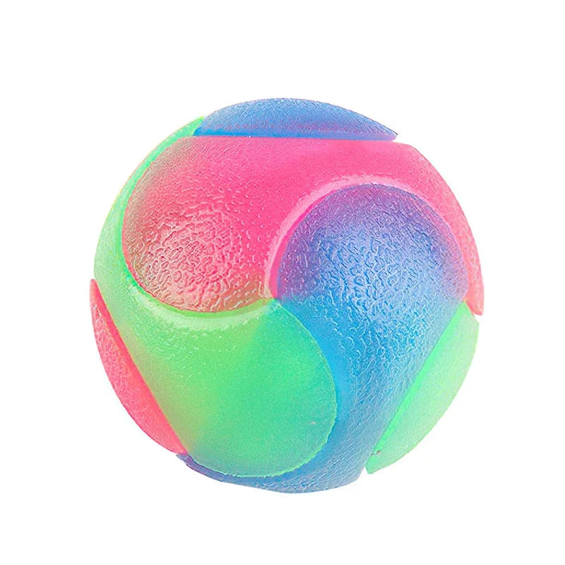 LED Glowing Ball Dog Toy Molar Ball  Balls Flashing Elastic Ball Pet Color Light Ball Interactive Toys For Puppy Cats Dog