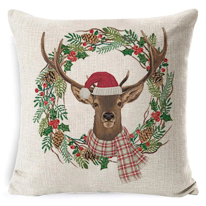 2025 New Year Christmas pillow case ,45x45cm, cushion cover home Christmas decoration pillow case