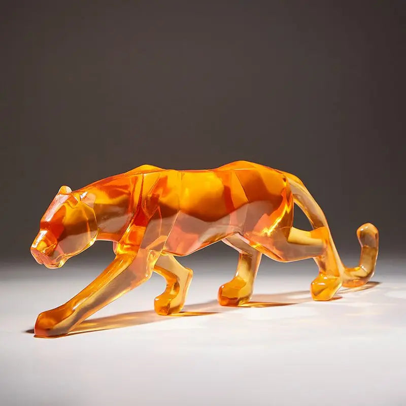 Modern Fortune Transparent Money Leopard Resin Adornments Office Workroom Sculpture Crafts Home Livingroom Figurines Decoration