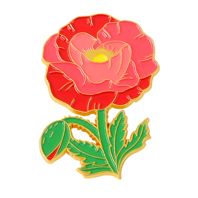 Flower Brooch Simulation Flower Plant Brooch Lily Tulip Sunflower Iris Morning Glory Lotus Clothing Brooch Badge Lapel Pins