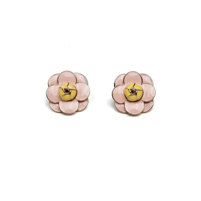 fashion women simple flower earrings elegant classic feminie camellia studs