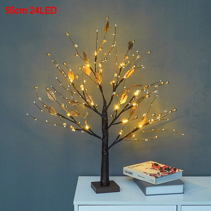 Hot Easter Tree With 24/144 Led Lights White Light Up Mini Twig Tree Lamp Decorations For Hanging Christmas Festival Ornaments