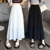 Korean Style Fashion Pleated Skirt Casual Sweet Women's Skirt High Waist White Black A-line Summer Skirt Girl Elegant Dress