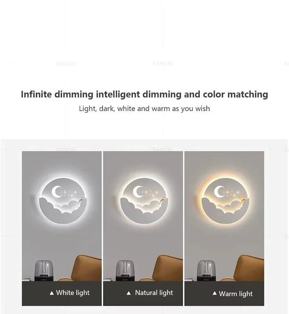 Modern LED Wall Lamp for Living Dining Bedroom Aisle Study Entryway Moon Sconce Light Indoor Home Decor Lighting Fixture Luster