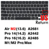 Keyboard Cover for Macbook Air 13 11 Pro 14/16 M1 Touch Bar 15 12 Retina Silicone Protector Skin A2179 A2337 A2338 A2442 US EU