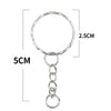 50/500pcs Stainless Steel Metal Blank Keyring Keychain Split Rings DIY Keyfob Keys Ring Lobster Clasp Key Pendant Chains Buckles