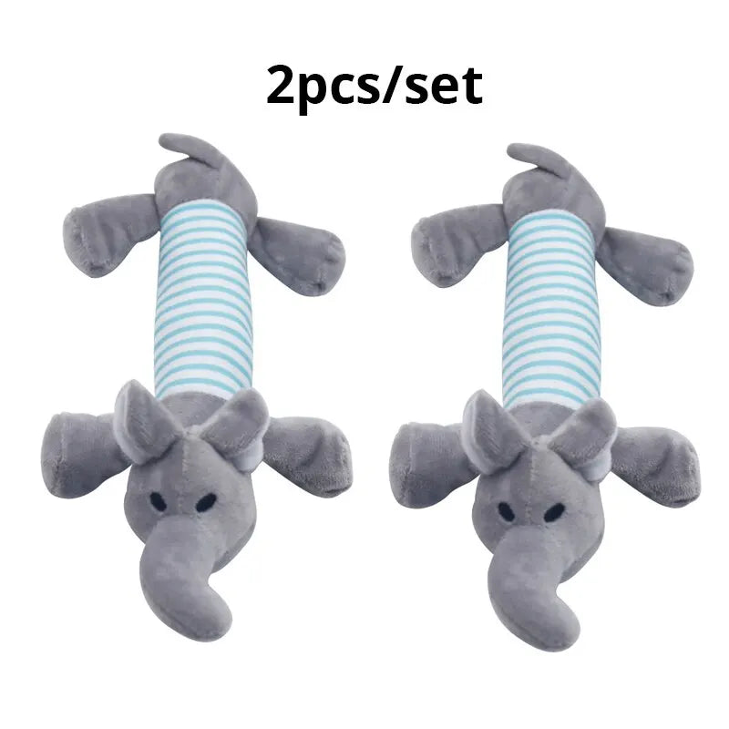 Molar Dog Toy Plush Supplies Fit For All Puppy Pet Squeak Chew Toy Funny Durable Chew Elephant Duck Pig Toy Pets Supplies