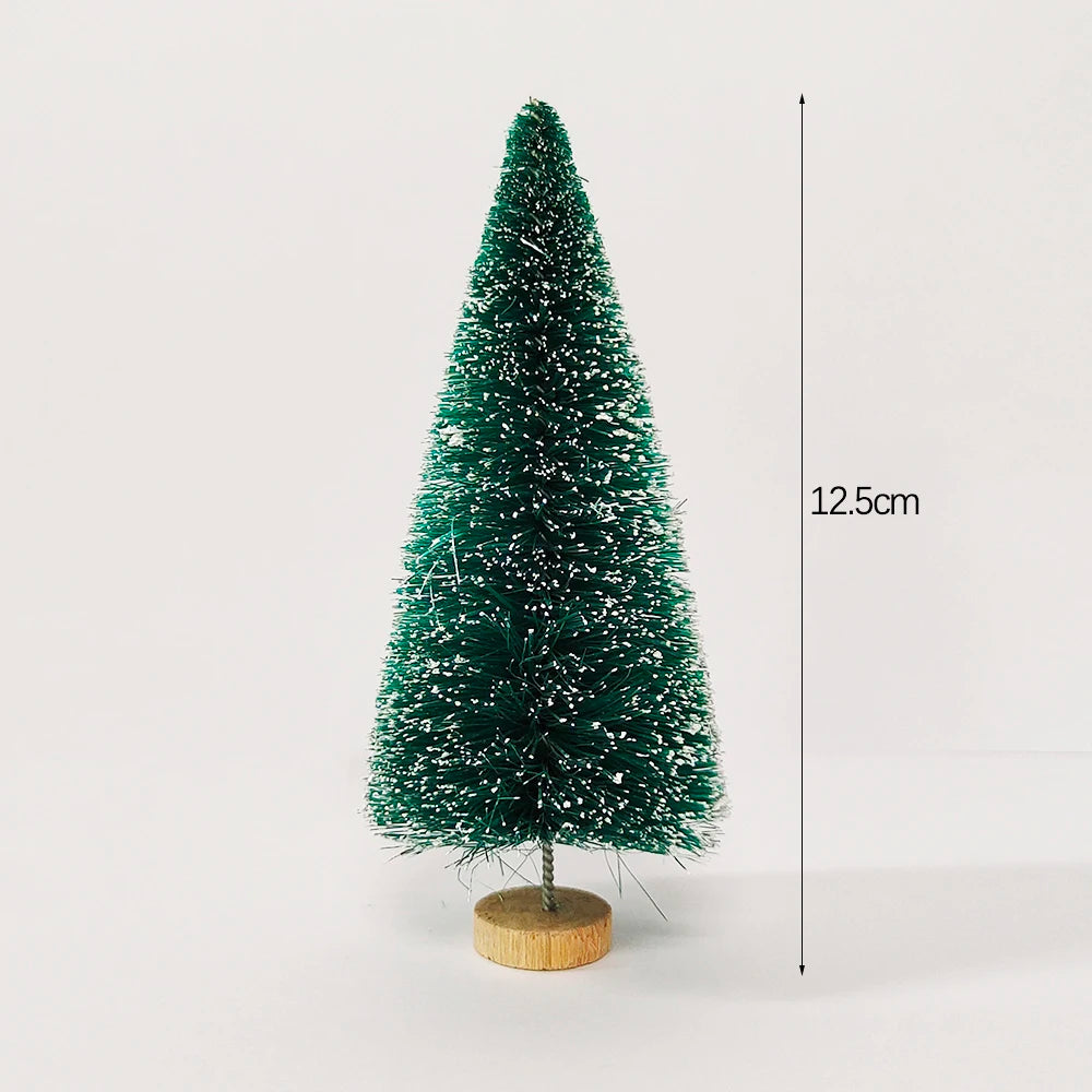 5Pcs Mini Christmas Trees Plastic Artificial Christmas Tree Ornament Winter Snow Tabletop Diy Craft Christmas Decoration 2024