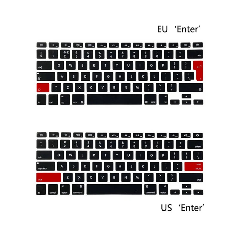 Keyboard Cover for Macbook Air 13 11 Pro 14/16 M1 Touch Bar 15 12 Retina Silicone Protector Skin A2179 A2337 A2338 A2442 US EU