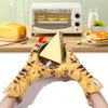 Cute Cartoon Cat Paws Pattern Oven Mitts Cotton Insulation Gloves Anti-Scalding Heat Resistant Baking Supply Microwave Tool