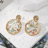 Colorful Dried Flower Earring Unique Epoxy Resin Pressed Flower Earring Women Natural Floral Geometric Boho Earring Wholesale