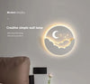 Modern LED Wall Lamp for Living Dining Bedroom Aisle Study Entryway Moon Sconce Light Indoor Home Decor Lighting Fixture Luster