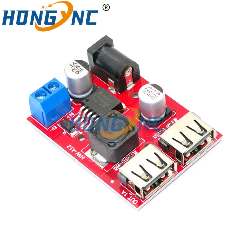 LM2596S DC 6V-40V 9V 12V 24V 36V To 5V 3A Double USB Charge DC-DC Step-down Converter Module For Vehicle Charger LM2596 Dual USB