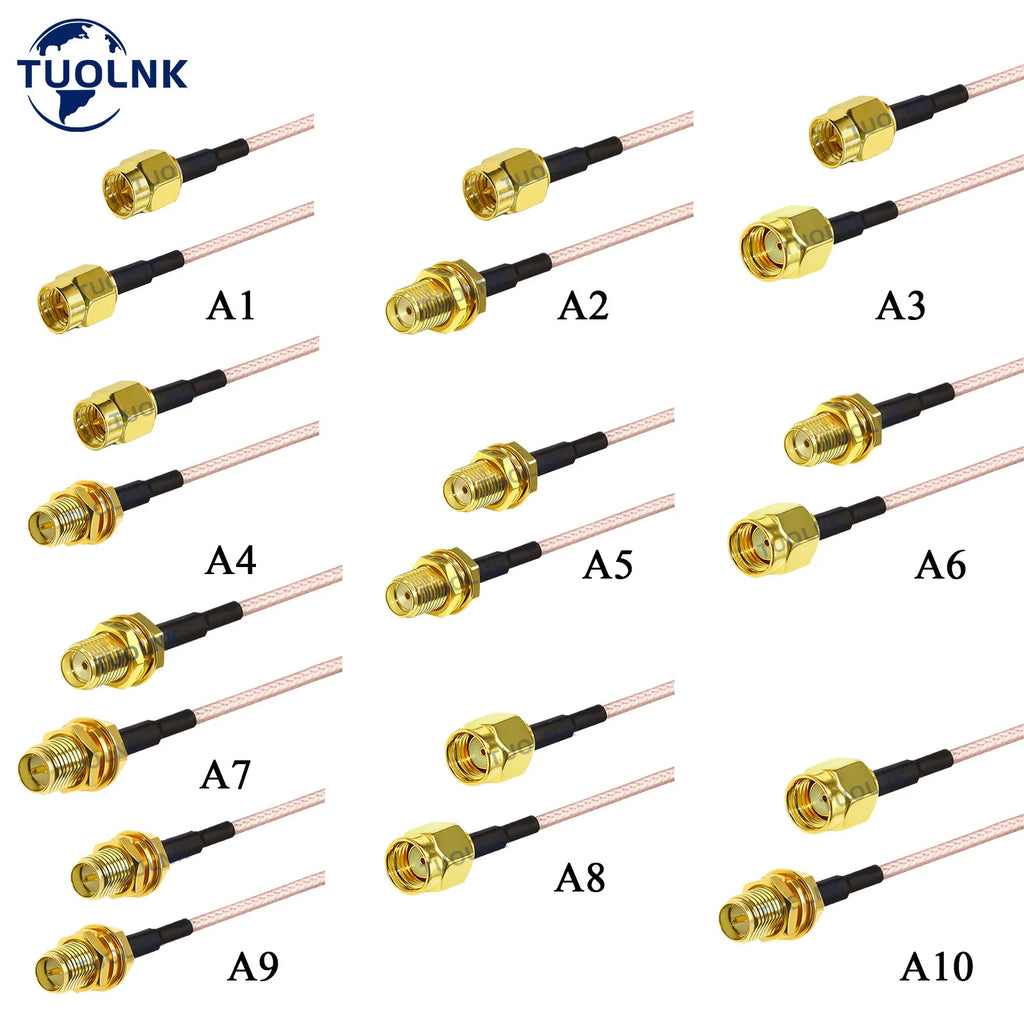 RG316 Cable SMA Male to RP SMA Male/Female Nut Bulkhead Extension Coax Jumper Pigtail WIFI Router Antenna RF Coaxial Cable