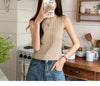 AOSSVIAO 2024 Korea Knitted Vests Women Top O-neck Solid Tank Blusas Y2K Summer New Fashion Female Sleeveless Casual Thin Tops