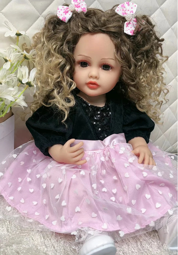 55cm Reborn Baby Doll  Full Body Silicone Waterproof Toddler 22 inch Girl Doll Princess Lifelike Sof Touch Toy Christmas Gift