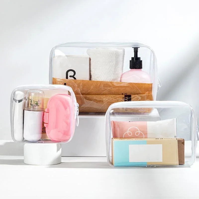 1/3pcs Transparent Storage Bags Women Makeup Cosmetic Cases Organizer Travel Waterproof Wash Pouch Holder Large Capacity PVC Bag