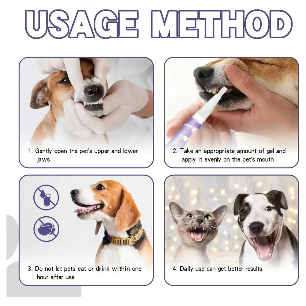 Pet Oral Repair Gel Tooth Repair Teeth Brushing Cleaner Natural Dogs Cats Toothpaste Gel Kitten puppy Breath Freshener supplies