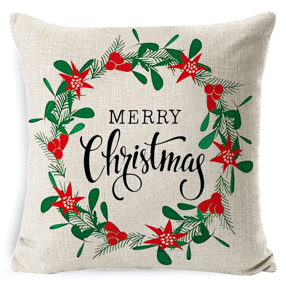 2025 New Year Christmas pillow case ,45x45cm, cushion cover home Christmas decoration pillow case